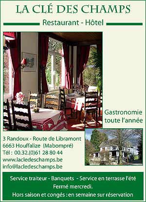 restaurant, clef,des,champs,houffalize, reduction, 5, euros,