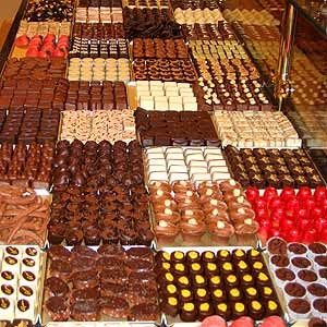 vue partielle du comptoir de pralines