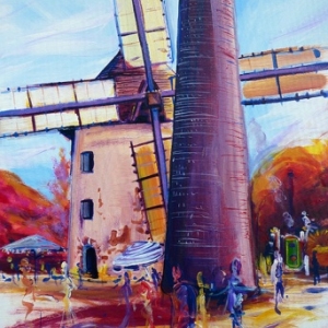 la fete du moulin - acrylique