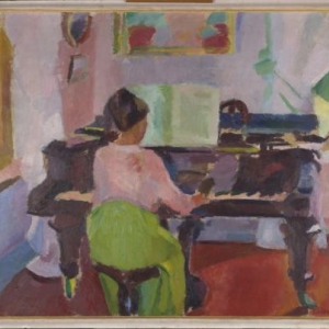 De vrouw aan de piano, (ca. 1915-1917), Olie op doek, 136 x 151 cm