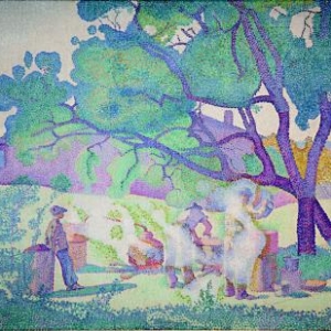 Henri Edmond Cross, La Ferme, matin, 1893, Huile sur toile, 65 x 92 cm, OEuvre ayant appartenu a Henri Matisse, Musee des beaux-arts de Nancy