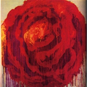 Cy Twombly, Painting Detail (Roses), Gaeta, 2009, dryprint on cardboard, 43,1 x 27,9 cm, courtesy : Schirmer/Mosel Verlag - Fondazione Nicola del Roscio