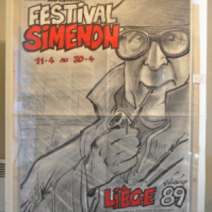 Affiche realisee pour un "Festival Simenon" (c) Walthery/"Affipage"/"Syndicat d Initiative de Jambes"