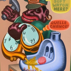 "Hang Soft Watch Here ?" (1997) (c) Peter Saul/"Artist s Rights Society", New York