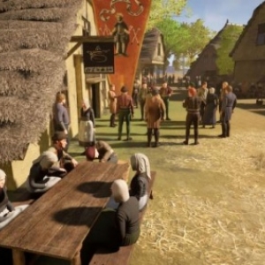 A la taverne du village, un extrait d une sequence en "Realite Virtuelle 3 D"