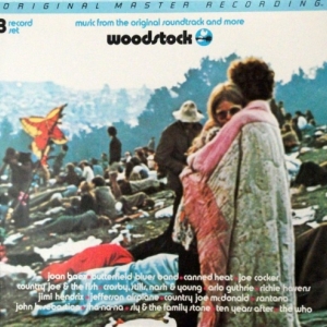 Pochette des trois premiers 33 t. de "Woodstock" (1970)