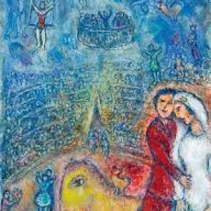 (c) "Les Fiances du Cirque" (c) Marc Chagall–"Galerie Boulakia"