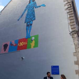 Fresque d Ania Zuber et Manuel Gonzalez Bustos, dediee a Evelyne Axell, face aux "Beaux-Arts"