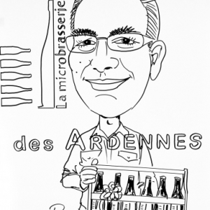 caricature de Dominique Gilbert, le Brasseur de la microbrasserie des Ardennes