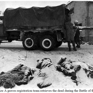Houffalize A graves registration team retrieves the dead during the Battle of the Bulge