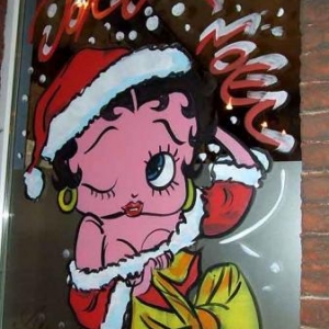 Charleroi - Peinture sur vitrine pour Noel-7463