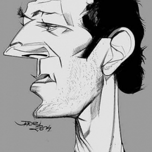 Vincent Cassel  caricature de Christian Jacot 