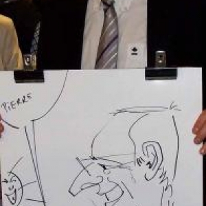 caricaturiste pour la centrale de Tihange