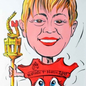 caricature de Nathalie Prince carnaval de Hotton,3121