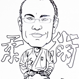 caricature judo minute en NB