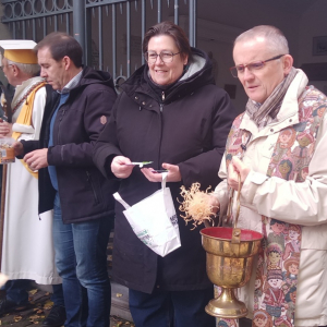 La bénédiction des petits animaux ( photo : F. Detry )