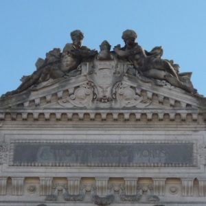 Detail de la facade du  theatre  ( 1868 )