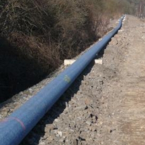 Les travaux d'enfouissement en cours a l'entree de Malmedy ( route de Bellevaux )