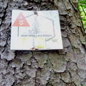 Balisage de l'ancien sentier Ourthe Néblon au niveau du point de vue de La Roche aux Faucons