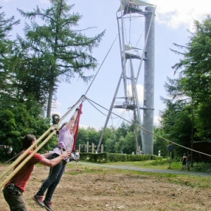 Du monde pour le death-ride, a 45 m de haut !!