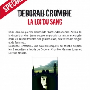 La loi du sang de Deborah Crombie  Editions Albin Michel.