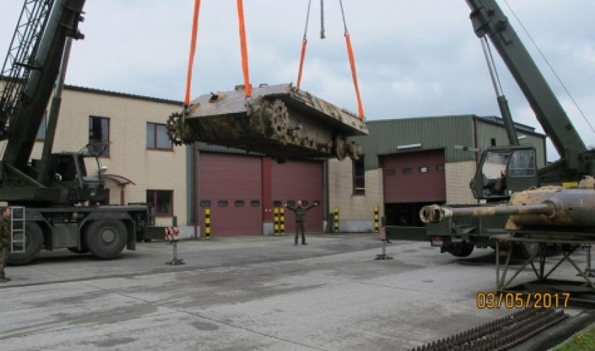 Arrivée du char à Bastogne, le 3 mai 2017.