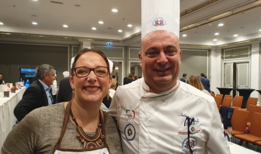 Stephanie Remacle avec Antonio Morreale, Coupe du Monde ,Tiramisu , Italie