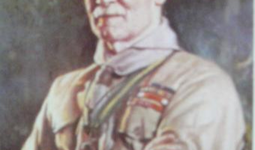 Baden-Powell, pere du scoutisme ( portrait peint )
