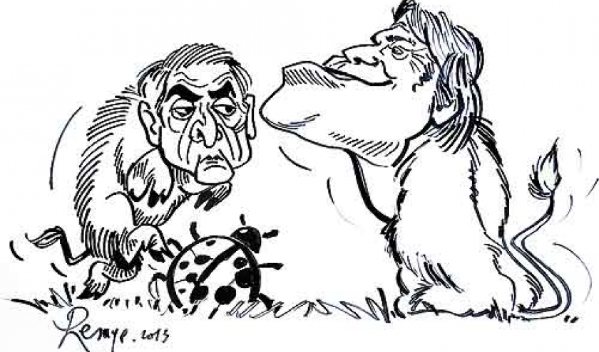 Tapie et Strauss-Kahn : caricature de Jean-Marie Lesage