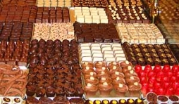 vue partielle du comptoir de pralines