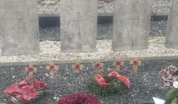 Les  tombes du Commonwealth à Houffalize, et les modestes croix ornées d'un coquelicot. Ph. Dislaire Léa.