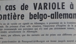 Cas de variole ( " Nouvelles de Malmedy du 3 février 1962 " )