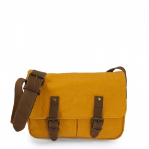 sac besace mini en toile et cuir C-OUI