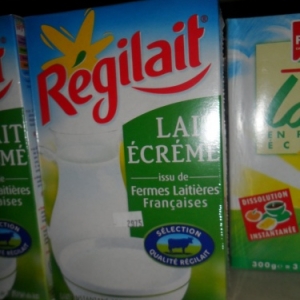 Du "vrai lait" liquide, tetrabrik, hors de prix.