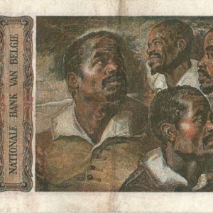 Billet de 500 francs belges dit "têtes de nègres" 1958. La peinture est de P.P. Rubens