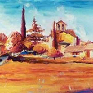 village du sud de la france -  acrylique