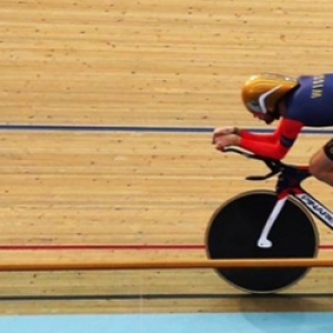 Photo non exposee : l ancien recordman mondial de l heure, Sir Bradley Wiggins : 54,089 km (c) "Belga"