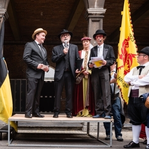 "Route des Plaques" 2018, avec Michel Put, Vice-President du "CCW" et le comedien Vincent Page