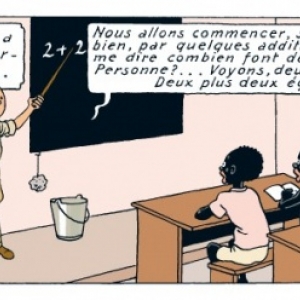 "Tintin au Congo" : En 1946, la 9eme case de la p. 36/version en couleurs (c) Herge-Moulinsart 2019