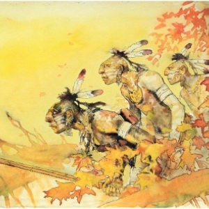 Indiens nord-americains peints par (c) Hugo Pratt/"Cong" S.A.
