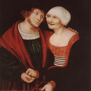 « Le Couple inégal » (détail/Lucas Cranach l’Ancien/vers 1520-1522) © « Szépművészeti Múzeum »/Budapest