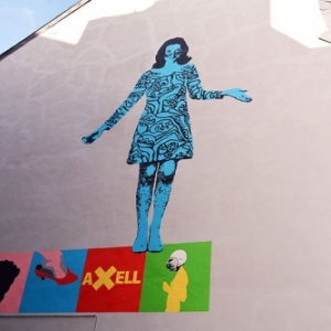 Fresque en hommage a Evelyne Axell, a hauteur de l "Ecole des Beaux-Arts" (c) Ville de Namur