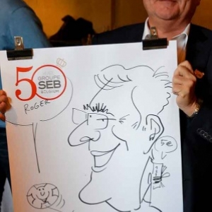 Caricature 50 years groupe SEB Belgium