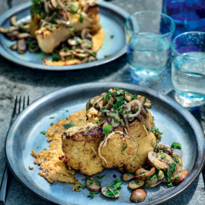 CHOU-FLEUR AU FROMAGE ET AUX CHAMPIGNONS