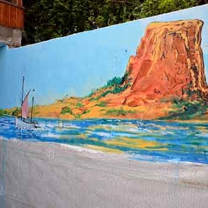 Peinture sur mur pour une piscine