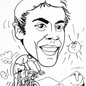 caricature VTT minute en NB