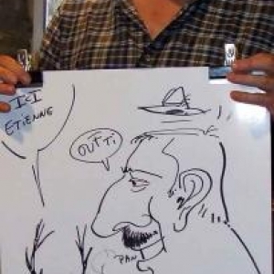 caricaturiste pour la centrale de Tihange