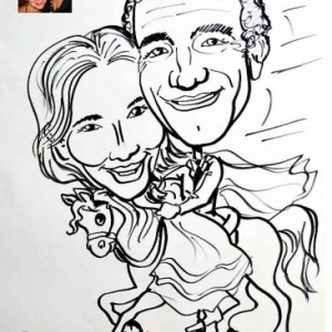 caricature minute mariage en cheval