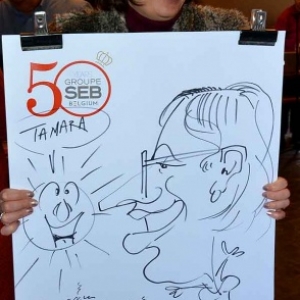 Caricature 50 years groupe SEB Belgium