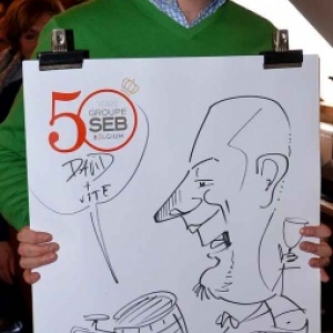 Caricature 50 years groupe SEB Belgium